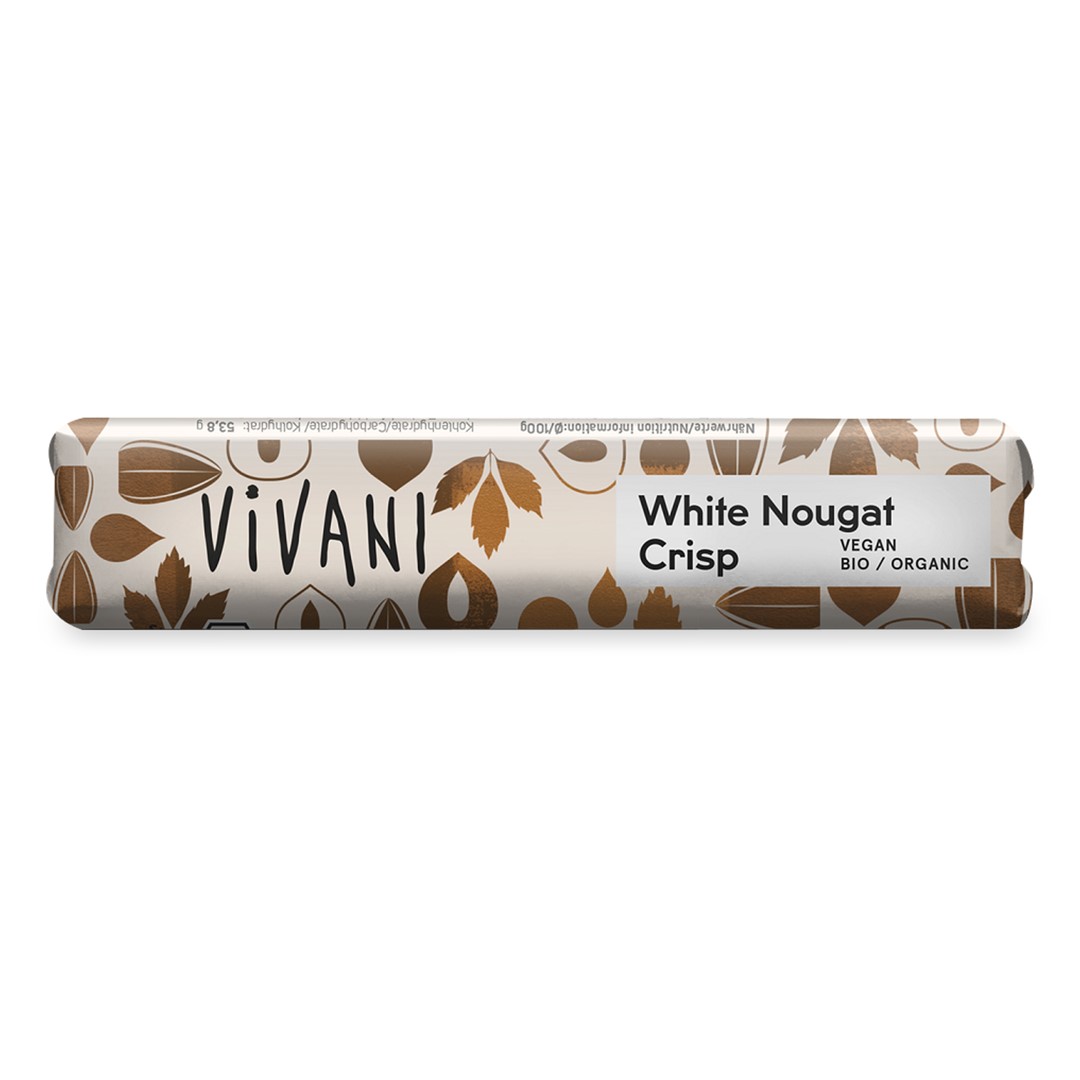 BATON NUGATOWY Z KROKANTEM Z ORZECHÓW LASKOWYCH BIO 35 g – VIVANI BATON NUGATOWY Z KROKANTEM Z ORZECHÓW LASKOWYCH BIO 35 g – VIVANI