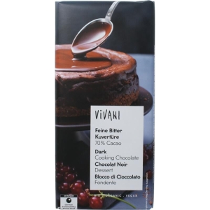 CZEKOLADA KUWERTURA GORZKA DO GOTOWANIA WEGAŃSKA BIO 150 g – VIVANI