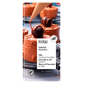 CZEKOLADA KUWERTURA MLECZNA DO GOTOWANIA BIO 150 g – VIVANI