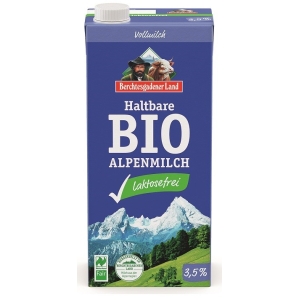 MLEKO ALPEJSKIE UHT O OBNIŻONEJ ZAWARTOŚCI LAKTOZY (min. 3,5 % TŁUSZCZU) BIO 1 L – BERCHTESGADENER LAND