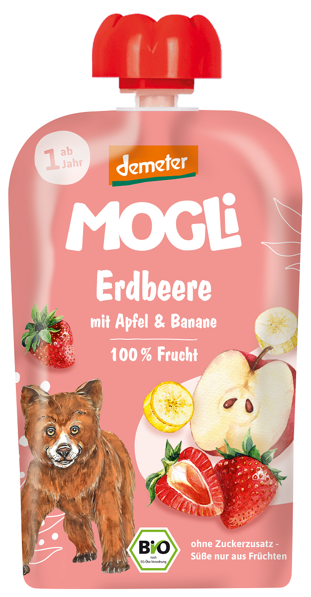 MUS JABŁKO – BANAN – TRUSKAWKA BEZ DODATKU CUKRÓW OD 1 ROKU DEMETER BIO 100 g – MOGLI MUS JABŁKO – BANAN – TRUSKAWKA BEZ DODATKU CUKRÓW OD 1 ROKU DEMETER BIO 100 g – MOGLI