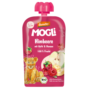 MUS JABŁKO – BANAN – MALINA BEZ DODATKU CUKRÓW OD 1 ROKU DEMETER BIO 100 g – MOGLI