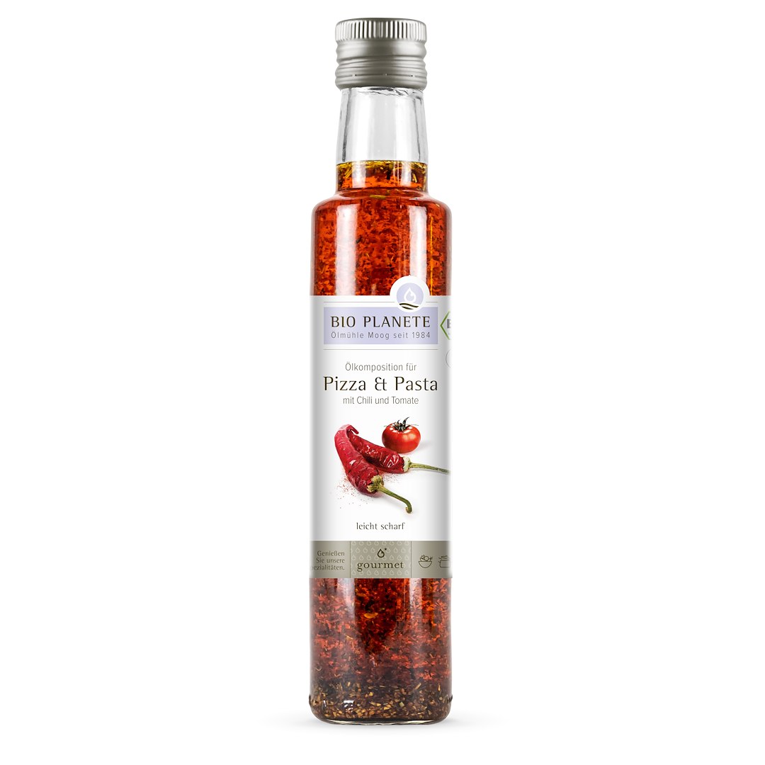 OLEJ DO PIZZY I MAKARONU Z OLIWĄ, POMIDORAMI I CHILI BIO 250 ml – BIO PLANETE OLEJ DO PIZZY I MAKARONU Z OLIWĄ, POMIDORAMI I CHILI BIO 250 ml – BIO PLANETE