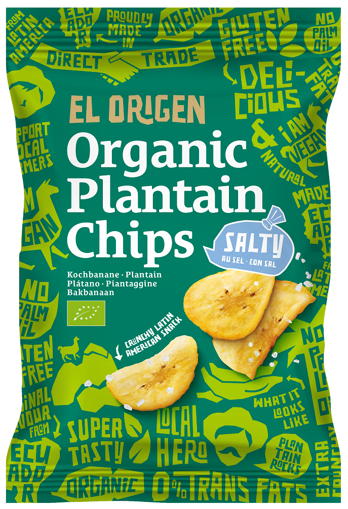 CHIPSY Z PLANTANA SOLONE BEZGLUTENOWE BIO 80 g – EL ORIGEN CHIPSY Z PLANTANA SOLONE BEZGLUTENOWE BIO 80 g – EL ORIGEN
