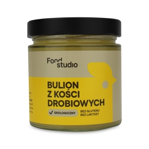 BULION DROBIOWY W PŁYNIE BEZGLUTENOWY BIO (SŁOIK) 350 ml – FOOD STUDIO