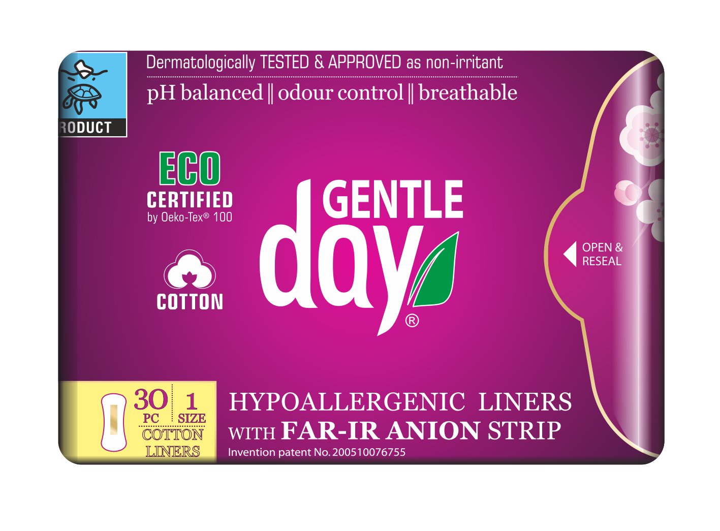 WKŁADKI HIGIENICZNE Z PASKIEM ANIONOWYM 30 szt. – GENTLE DAY WKŁADKI HIGIENICZNE Z PASKIEM ANIONOWYM 30 szt. – GENTLE DAY