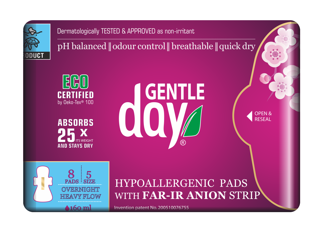 PODPASKI HIGIENICZNE Z PASKIEM ANIONOWYM NA NOC 8 szt. – GENTLE DAY PODPASKI HIGIENICZNE Z PASKIEM ANIONOWYM NA NOC 8 szt. – GENTLE DAY
