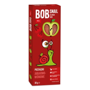 PRZEKĄSKA ROLL JABŁKO – WIŚNIA BEZ DODATKU CUKRÓW BEZGLUTENOWA 30 g – BOB SNAIL PRZEKĄSKA ROLL JABŁKO – WIŚNIA BEZ DODATKU CUKRÓW BEZGLUTENOWA 30 g – BOB SNAIL