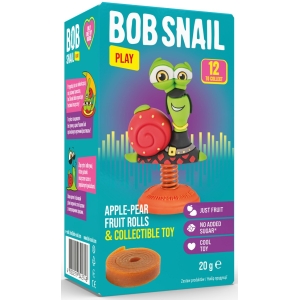 PRZEKĄSKA ROLL EAT & PLAY JABŁKO – GRUSZKA Z ZABAWKĄ BEZGLUTENOWA 20 g – BOB SNAIL
