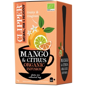 HERBATKA O SMAKU MANGO I OWOCÓW CYTRUSOWYCH BIO (20 x 1,8 g) 36 g – CLIPPER HERBATKA O SMAKU MANGO I OWOCÓW CYTRUSOWYCH BIO (20 x 1,8 g) 36 g – CLIPPER