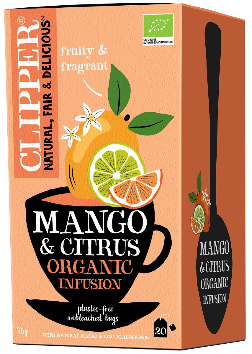HERBATKA O SMAKU MANGO I OWOCÓW CYTRUSOWYCH BIO (20 x 1,8 g) 36 g – CLIPPER HERBATKA O SMAKU MANGO I OWOCÓW CYTRUSOWYCH BIO (20 x 1,8 g) 36 g – CLIPPER