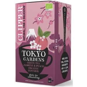 HERBATA ZIELONA JAŚMINOWA O SMAKU BRZOSKWINIOWYM (TOKYO GARDENS) BIO (20 x 2 g) 40 g – CLIPPER