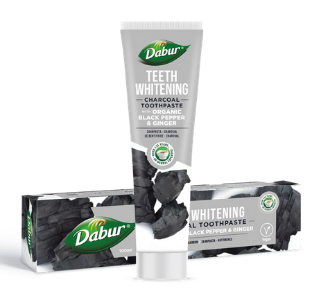 PASTA DO ZĘBÓW WYBIELAJĄCA WĘGLOWA Z PIEPRZEM I IMBIREM BEZ FLUORU 100 ml – DABUR PASTA DO ZĘBÓW WYBIELAJĄCA WĘGLOWA Z PIEPRZEM I IMBIREM BEZ FLUORU 100 ml – DABUR