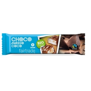BATON Z NADZIENIEM KOKOS – MANGO W POLEWIE Z CZEKOLADY MLECZNEJ FAIR TRADE BIO 33 g – OXFAM BATON Z NADZIENIEM KOKOS – MANGO W POLEWIE Z CZEKOLADY MLECZNEJ FAIR TRADE BIO 33 g – OXFAM