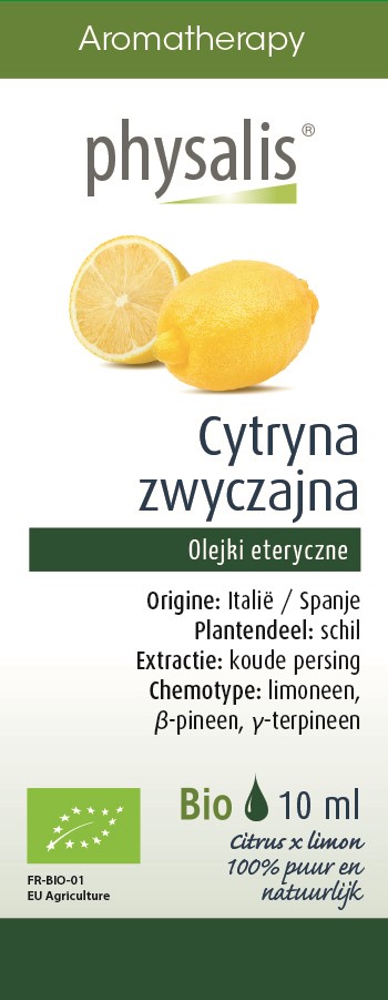 OLEJEK ETERYCZNY CYTRYNA ZWYCZAJNA BIO 10 ml – PHYSALIS OLEJEK ETERYCZNY CYTRYNA ZWYCZAJNA BIO 10 ml – PHYSALIS