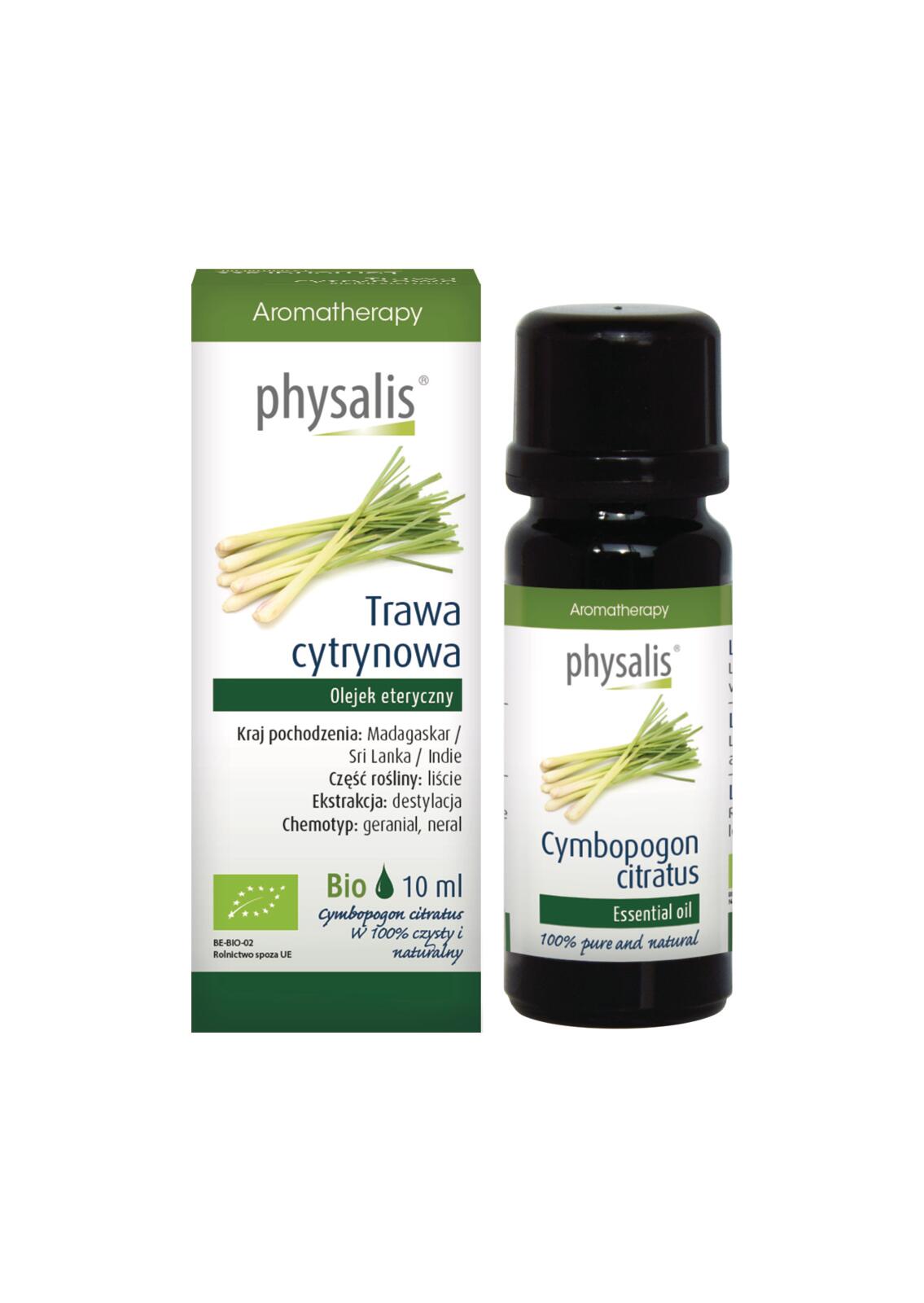 OLEJEK ETERYCZNY TRAWA CYTRYNOWA BIO 10 ml – PHYSALIS OLEJEK ETERYCZNY TRAWA CYTRYNOWA BIO 10 ml – PHYSALIS