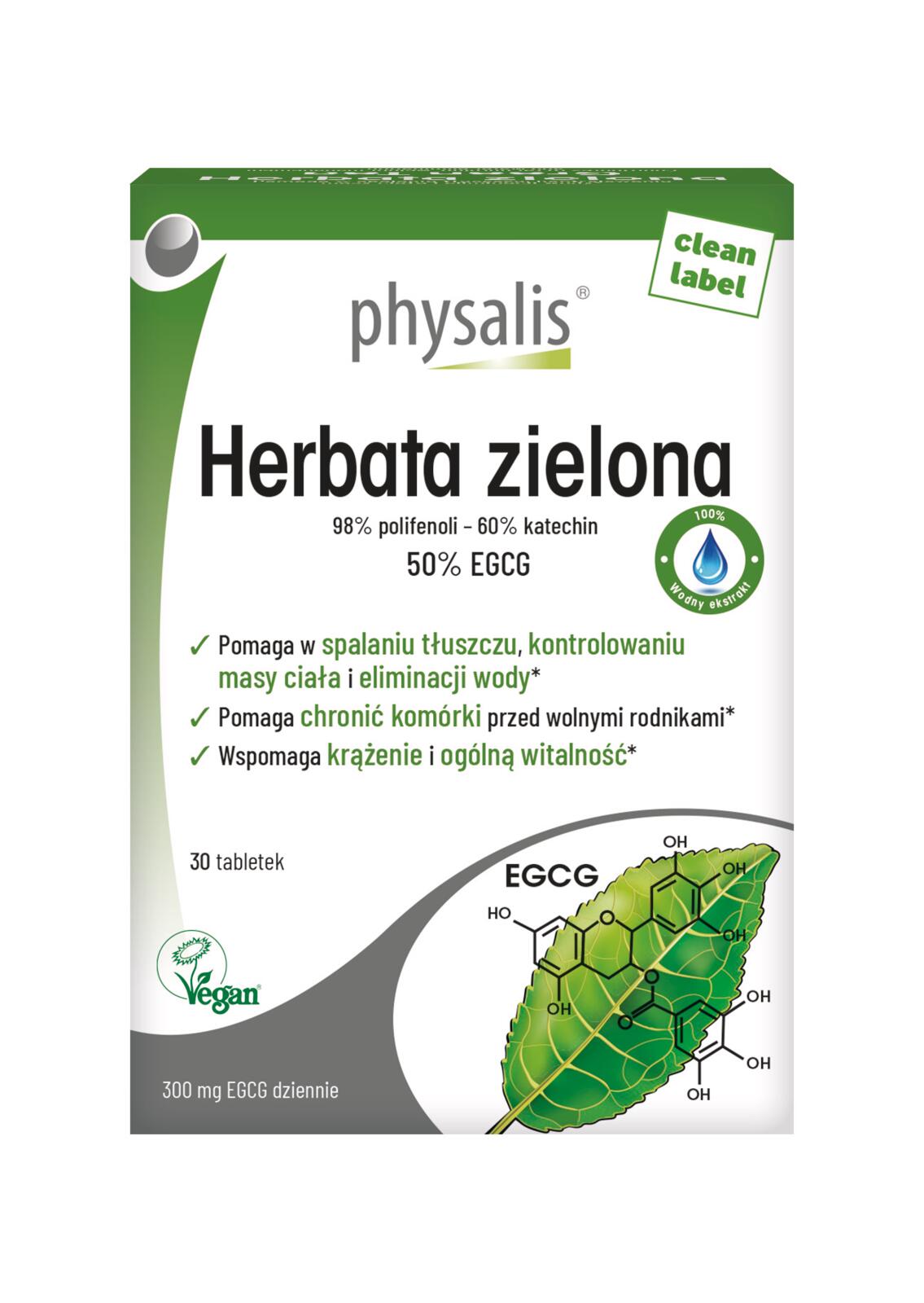 HERBATA ZIELONA EKSTRAKT (600 mg) 30 TABLETEK – PHYSALIS HERBATA ZIELONA EKSTRAKT (600 mg) 30 TABLETEK – PHYSALIS