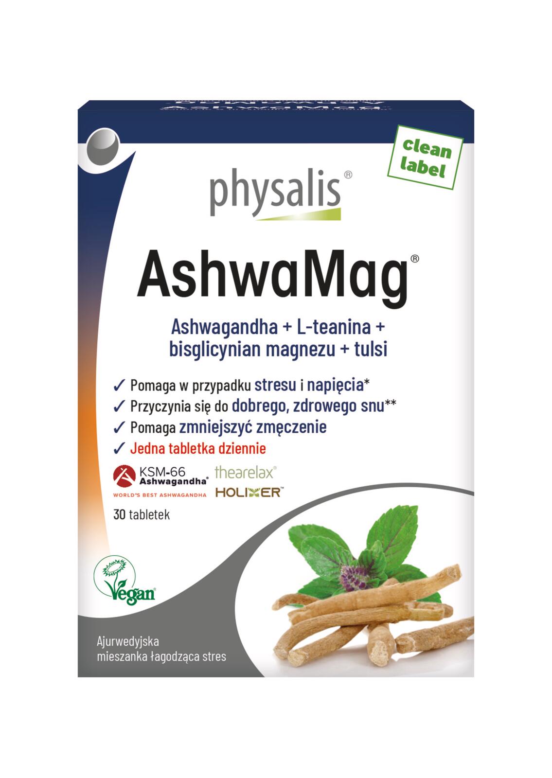 ASHWAGANDHA + MAGNEZ 30 TABLETEK – PHYSALIS ASHWAGANDHA + MAGNEZ 30 TABLETEK – PHYSALIS