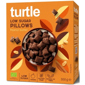 PODUSZKI ZBOŻOWE Z KREMEM Z ORZESZKÓW ZIEMNYCH NISKA ZAWARTOŚĆ CUKRÓW BEZGLUTENOWE BIO 300 g – TURTLE