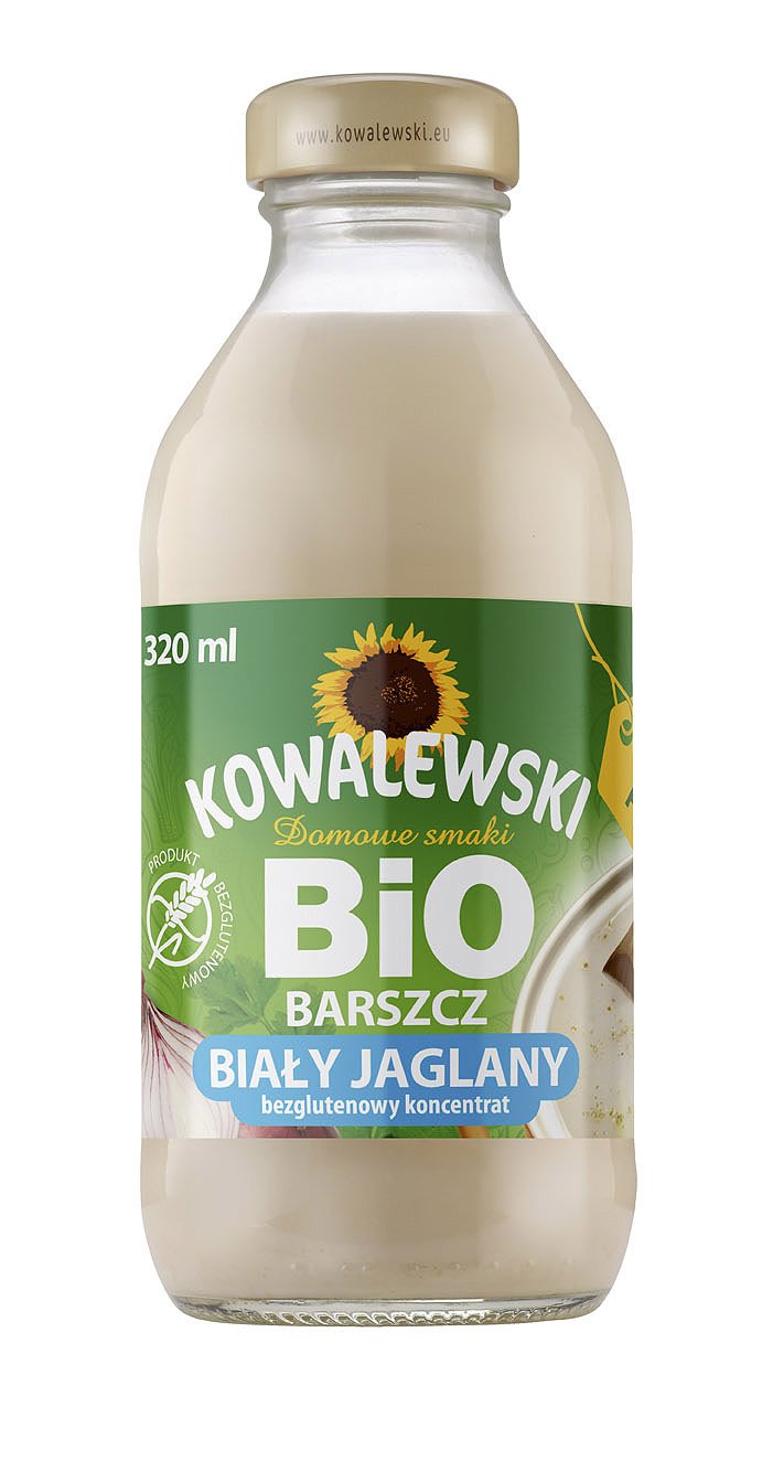 BARSZCZ BIAŁY JAGLANY BEZGLUTENOWY KONCENTRAT BIO 320 ml – KOWALEWSKI BARSZCZ BIAŁY JAGLANY BEZGLUTENOWY KONCENTRAT BIO 320 ml – KOWALEWSKI
