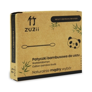 PATYCZKI HIGIENICZNE BAMBUSOWE Z BAWEŁNĄ 100 szt. – ZUZII PATYCZKI HIGIENICZNE BAMBUSOWE Z BAWEŁNĄ 100 szt. – ZUZII
