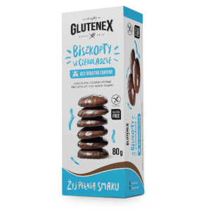 BISZKOPTY W CZEKOLADZIE BEZ DODATKU CUKRÓW BEZGLUTENOWE 80 g – GLUTENEX