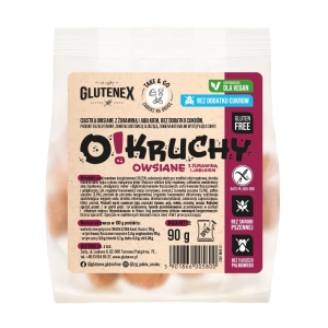 CIASTKA OWSIANE Z ŻURAWINĄ I JABŁKIEM BEZ DODATKU CUKRÓW BEZGLUTENOWE O!KRUCHY 90 g – GLUTENEX