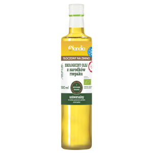 OLEJ Z ZARODKÓW RZEPAKU UNIWERSALNY TŁOCZONY NA ZIMNO OMEGA-3 BIO 500 ml – OLANDIA OLEJ Z ZARODKÓW RZEPAKU UNIWERSALNY TŁOCZONY NA ZIMNO OMEGA-3 BIO 500 ml – OLANDIA