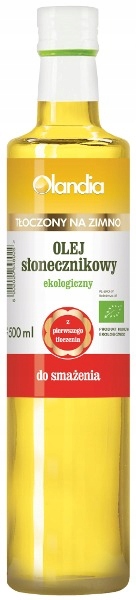 OLEJ SŁONECZNIKOWY DO SMAŻENIA TŁOCZONY NA ZIMNO BIO 500 ml – OLANDIA OLEJ SŁONECZNIKOWY DO SMAŻENIA TŁOCZONY NA ZIMNO BIO 500 ml – OLANDIA