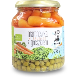 MARCHEWKA W ZALEWIE Z GROSZKIEM BIO 340 g (220 g) (SŁOIK) – BIO PLANET
