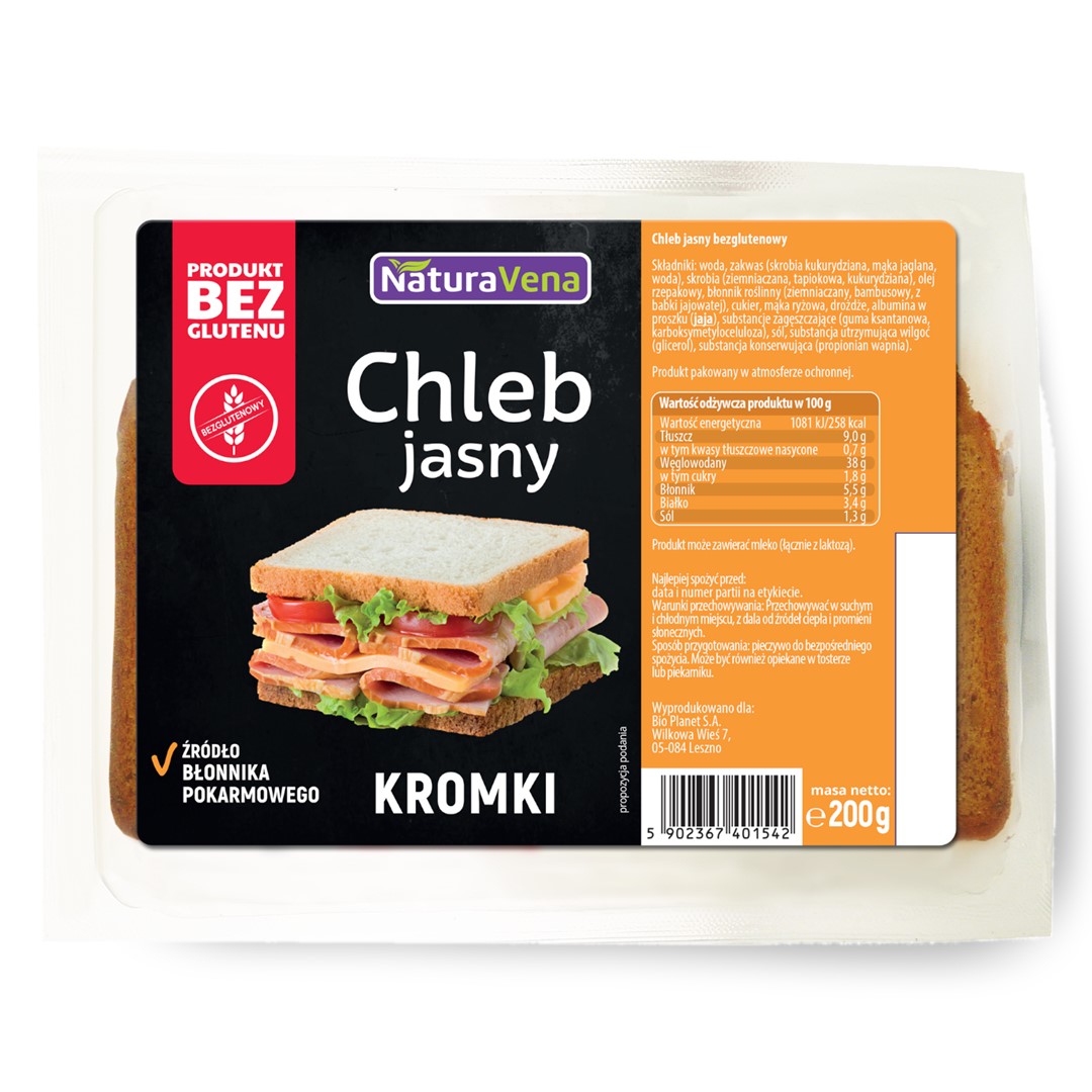 CHLEB JASNY KROJONY BEZGLUTENOWY 200 g – NATURAVENA CHLEB JASNY KROJONY BEZGLUTENOWY 200 g – NATURAVENA