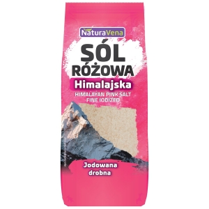 SÓL HIMALAJSKA RÓŻOWA DROBNO MIELONA JODOWANA 500 g – NATURAVENA
