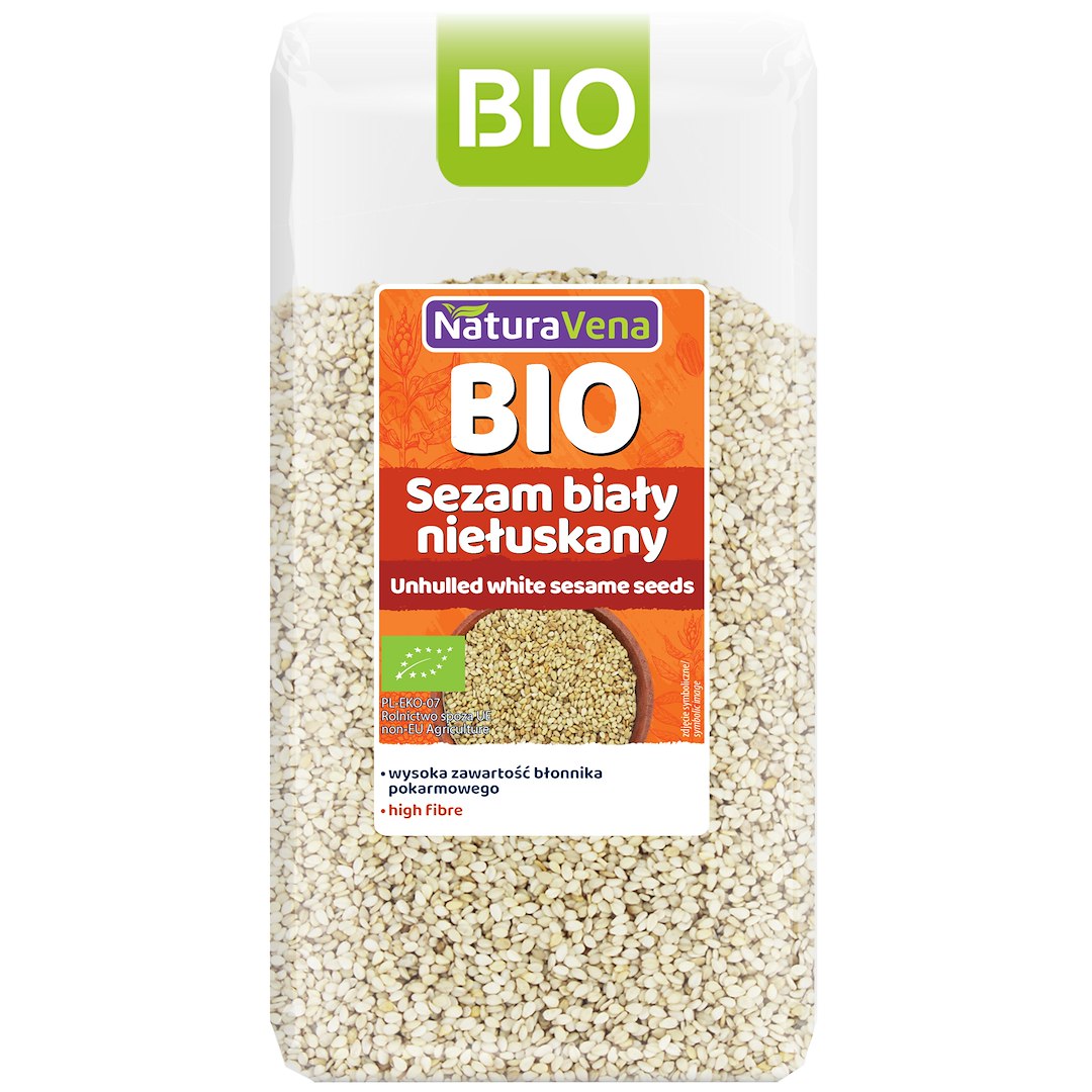SEZAM BIAŁY NIEŁUSKANY BIO 250 g – NATURAVENA SEZAM BIAŁY NIEŁUSKANY BIO 250 g – NATURAVENA