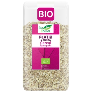 PŁATKI 4 ZBOŻA (ORKISZ, OWIES, JĘCZMIEŃ, ŻYTO) BIO 600 g – BIO PLANET