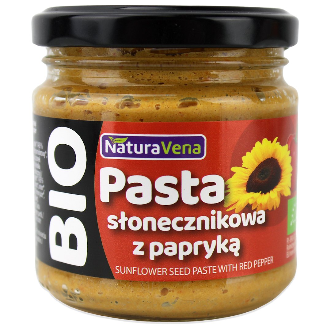 PASTA SŁONECZNIKOWA Z PAPRYKĄ BIO 185 g – NATURAVENA PASTA SŁONECZNIKOWA Z PAPRYKĄ BIO 185 g – NATURAVENA