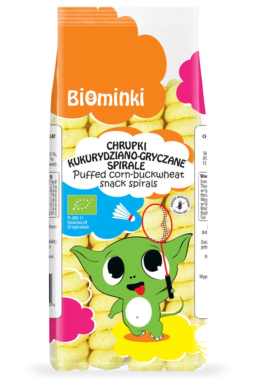 CHRUPKI KUKURYDZIANO-GRYCZANE SPIRALE BEZGLUTENOWE BIO 60 g – BIOMINKI CHRUPKI KUKURYDZIANO-GRYCZANE SPIRALE BEZGLUTENOWE BIO 60 g – BIOMINKI