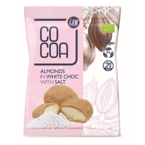 MIGDAŁY W BIAŁEJ POLEWIE Z SOLĄ BIO 70 g – COCOA