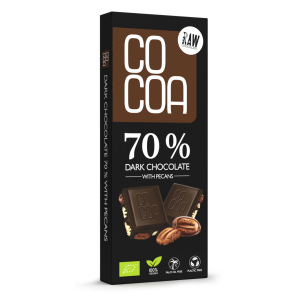 CZEKOLADA CIEMNA 70 % Z ORZECHAMI PEKAN BIO 40 g – COCOA CZEKOLADA CIEMNA 70 % Z ORZECHAMI PEKAN BIO 40 g – COCOA