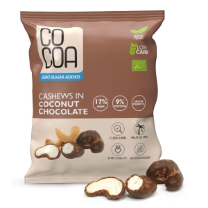 ORZECHY NERKOWCA W CZEKOLADZIE KOKOSOWEJ BEZ DODATKU CUKRÓW BIO 70 g – COCOA