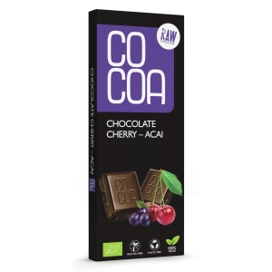 CZEKOLADA SUROWA WIŚNIA – ACAI BIO 40 g – COCOA