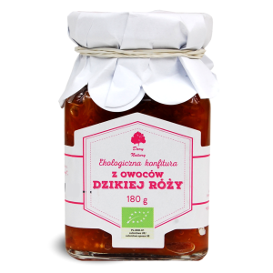 KONFITURA Z OWOCÓW DZIKIEJ RÓŻY BIO 180 g – DARY NATURY KONFITURA Z OWOCÓW DZIKIEJ RÓŻY BIO 180 g – DARY NATURY
