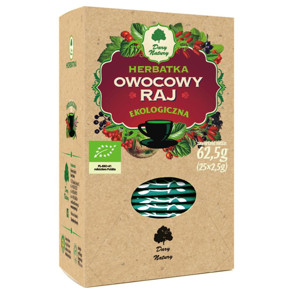 HERBATKA OWOCOWY RAJ BIO (25 x 2,5 g) 62,5 g – DARY NATURY HERBATKA OWOCOWY RAJ BIO (25 x 2,5 g) 62,5 g – DARY NATURY