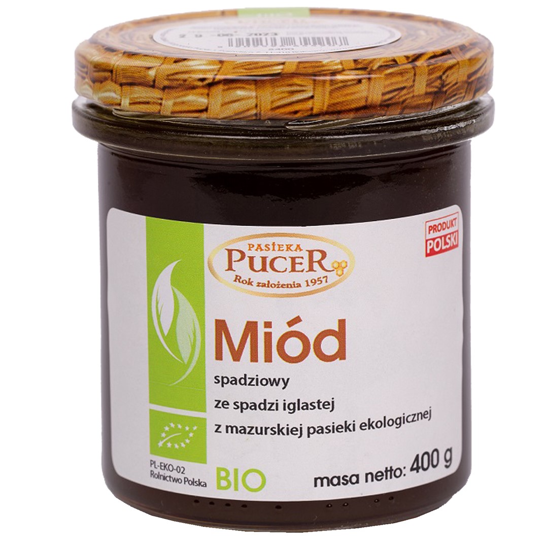 MIÓD SPADZIOWY ZE SPADZI IGLASTEJ BIO 400 g – PASIEKA PUCER MIÓD SPADZIOWY ZE SPADZI IGLASTEJ BIO 400 g – PASIEKA PUCER