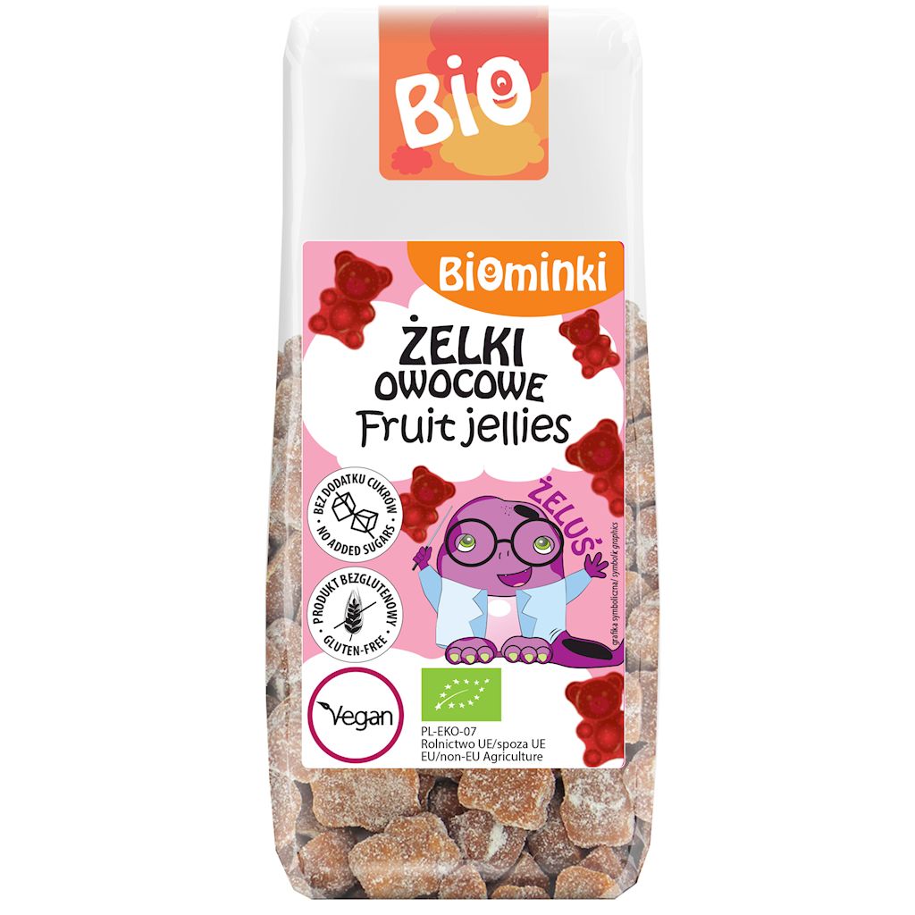 ŻELKI OWOCOWE BEZ DODATKU CUKRÓW BEZGLUTENOWE BIO 75 g – BIOMINKI ŻELKI OWOCOWE BEZ DODATKU CUKRÓW BEZGLUTENOWE BIO 75 g – BIOMINKI