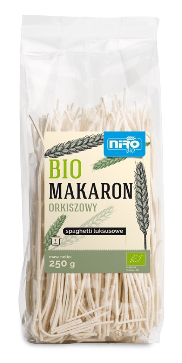 MAKARON (ORKISZOWY) SPAGHETTI LUKSUSOWY BIO 250 g – NIRO MAKARON (ORKISZOWY) SPAGHETTI LUKSUSOWY BIO 250 g – NIRO
