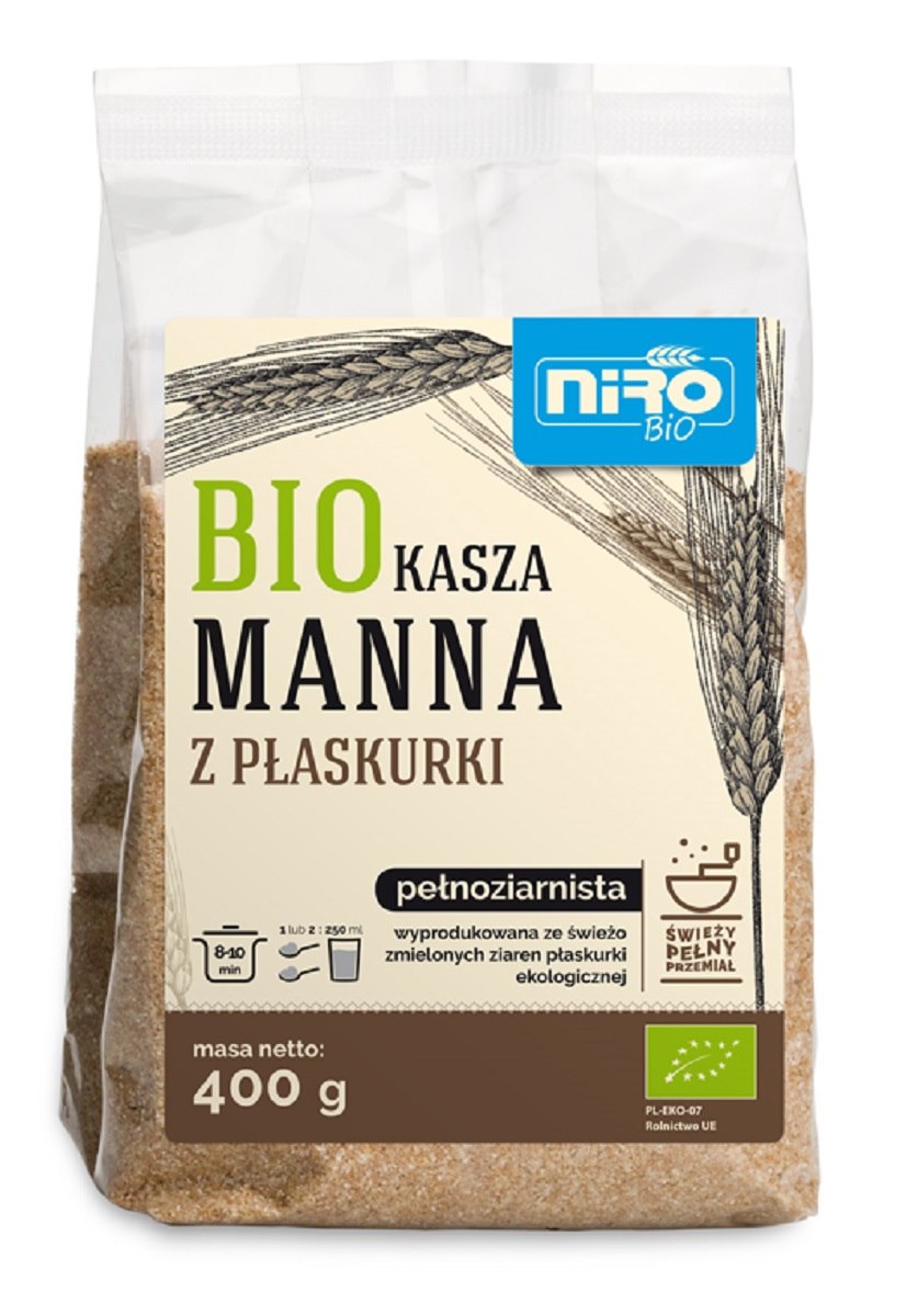 KASZA MANNA Z PŁASKURKI BIO 400 g – NIRO KASZA MANNA Z PŁASKURKI BIO 400 g – NIRO