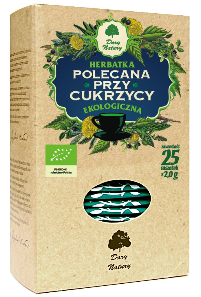 HERBATKA POLECANA PRZY CUKRZYCY BIO (25 x 2 g) 50 g – DARY NATURY HERBATKA POLECANA PRZY CUKRZYCY BIO (25 x 2 g) 50 g – DARY NATURY