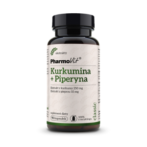 KURKUMINA + PIPERYNA BEZGLUTENOWE 90 KAPSUŁEK – PHARMOVIT (CLASSIC)