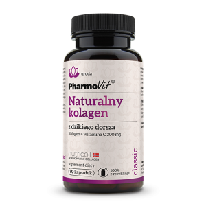 KOLAGEN Z DZIKIEGO DORSZA + WITAMINA C BEZGLUTENOWY 90 KAPSUŁEK – PHARMOVIT (CLASSIC)