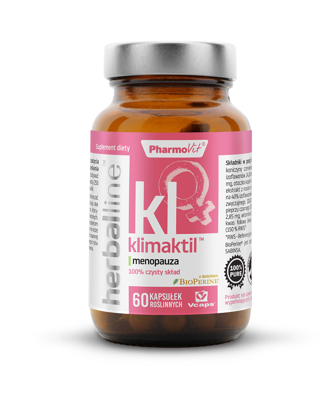 KAPSUŁKI NA MENOPAUZĘ (KLIMAKTIL) BEZGLUTENOWE 60 szt. – PHARMOVIT (HERBALLINE) KAPSUŁKI NA MENOPAUZĘ (KLIMAKTIL) BEZGLUTENOWE 60 szt. – PHARMOVIT (HERBALLINE)